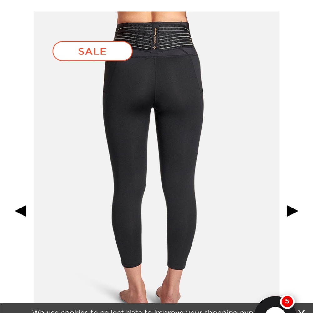 Tommie Copper Lower Back Support Leggings with Adjustable Straps L black - Picture 2 of 5